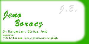 jeno borocz business card
